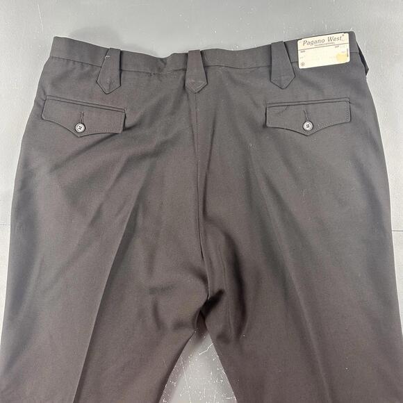 VTG Pagano West Tuxedo Pant Mens 40 Black Striped Wool Blend 41" Waist NWT USA - Picture 8 of 8